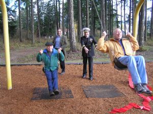 VIPs Testing New Playground at Ceremony in Quilcene