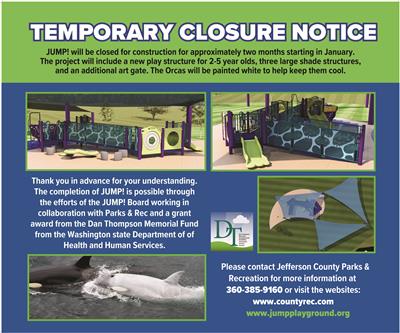 JUMP! Playground will be Temporarily Closed for Construction for Approximately 2 Months Starting in January